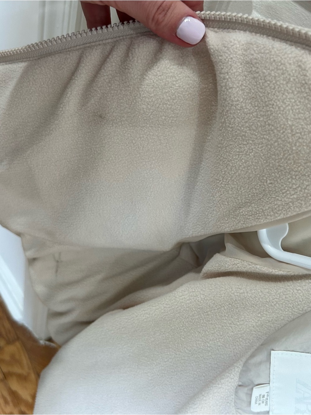 ZARA Girls Cream Hooded Puffer Jacket Coat Size 1.5-2Y / 86 cm - Picture 10 of 10